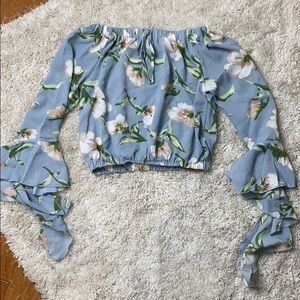 Off the shoulder floral crop top